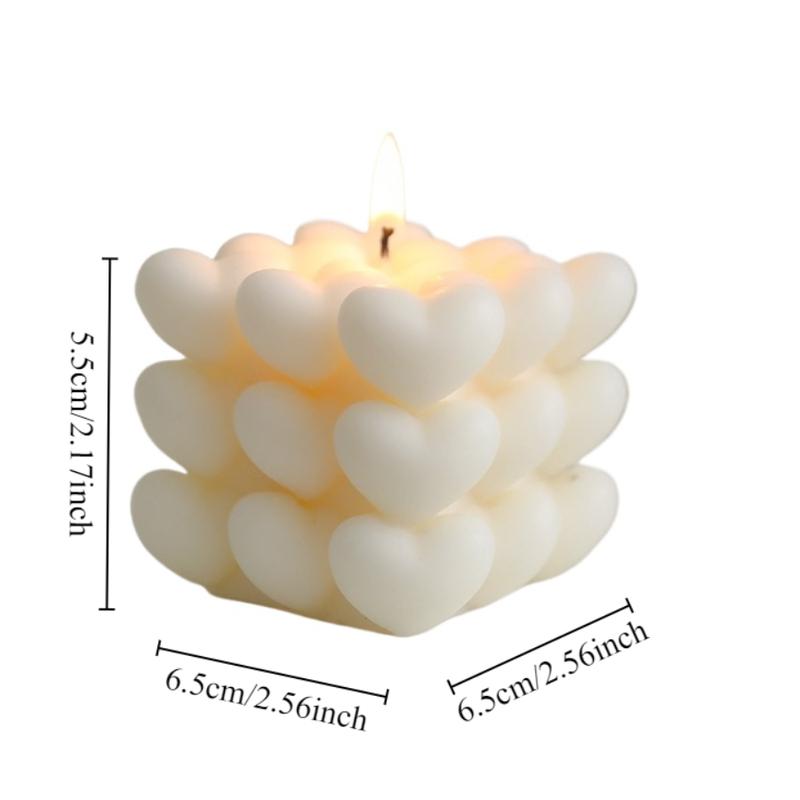 Product Introduction of 1 piece Love Candle Gift, Heart Handmade Magic Cube Aromatherapy Tanabata Gift, Companion Gift, Birthday Candle, Home Decor, Room Decor, weddings Decor, Tabletop Decor, Aromatherapy Gift 0