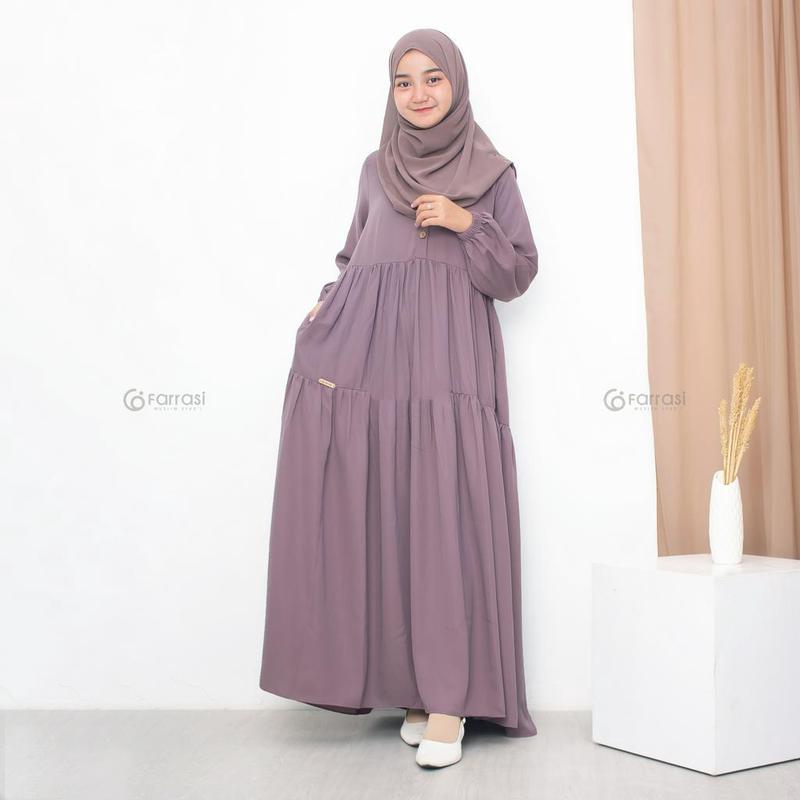 Gamis Rempel Susun Bahan Crinkle Airflow \ Busana Muslimah Terbaru \ Gamis Wanita Busui Friendlyrbaru busui 4
