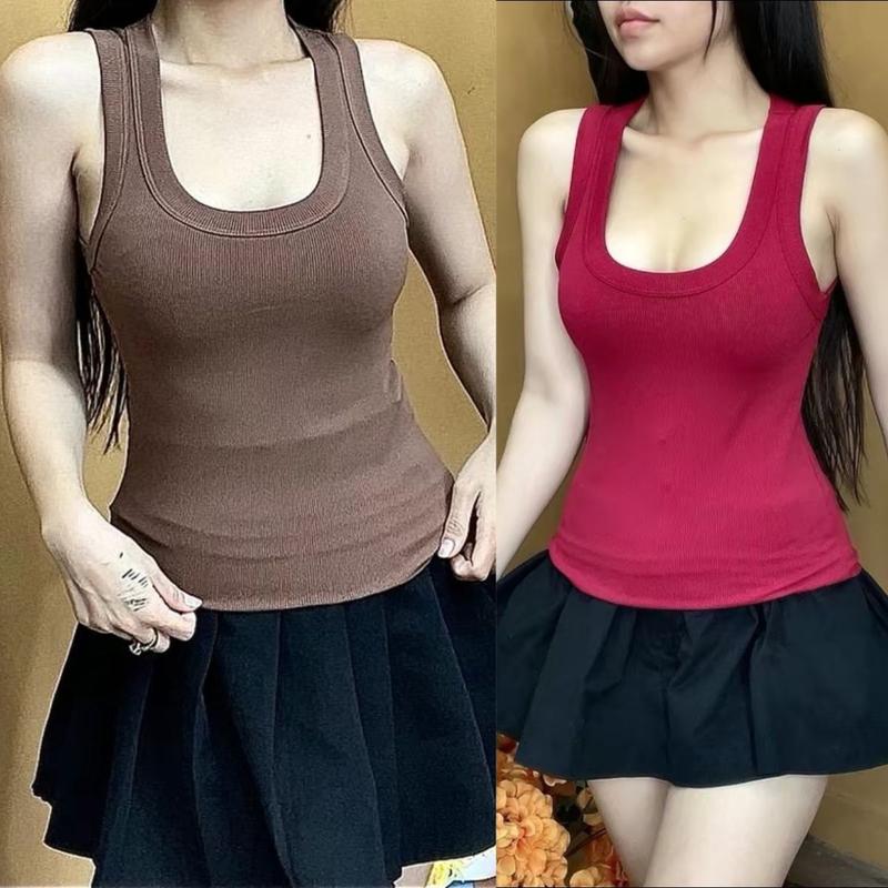 Áo Thun Nữ Ba Lỗ Bigsize Áo Kiêu Thun Tăm Lạnh Cổ Vuông Trơn Đẹp Dễ Thương Top Nữ MS153 Áo mặc hè mát thoải mái Women