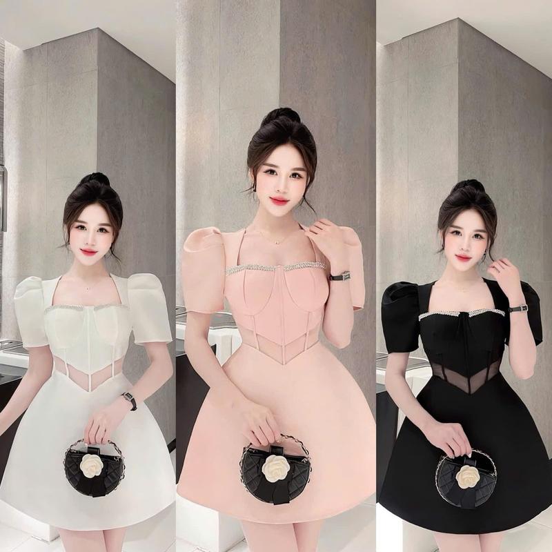  Váy BIGSIZE cut-out tạo điểm nhấn  D180  hack dáng đi tiệc được may 2 lớp tỉ mỉ- Ú XINH STORE   Đen Nữ Dress  Tafta Cut-Out  