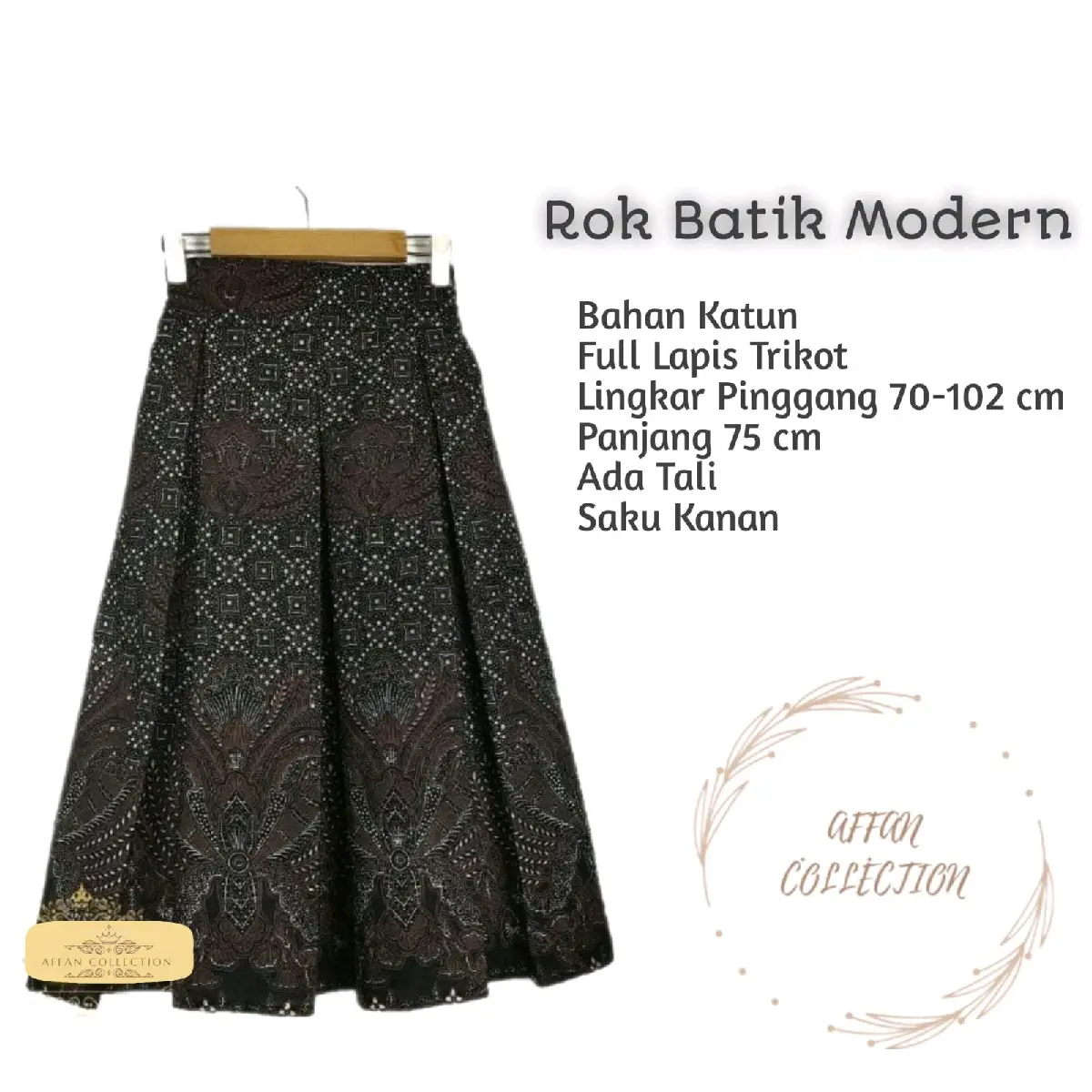 ROK BATIK Katun Wanita Bawahan Panjang Motif Serut