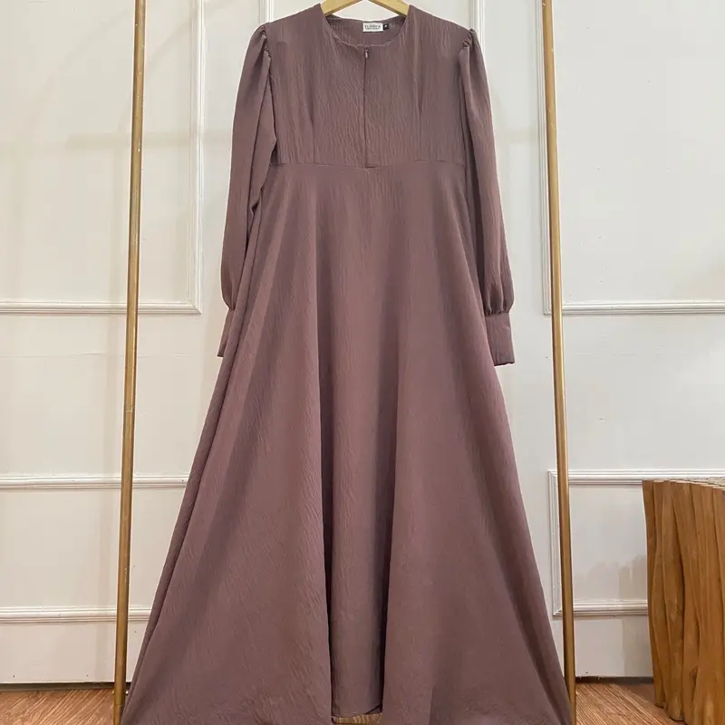 READY STOCK GAMIS AIRFLOW LENGAN BALON SIZE XL LD 120 crinkle muslim dress Wanita Panjang 2
