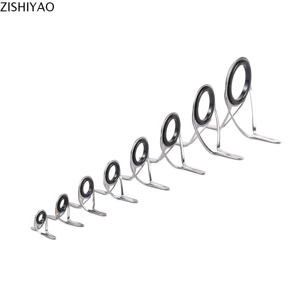 ZISHIYAO 6# -30# Wire Loop Eye Guides Fishing Accessories Stainless Steel Fishing Rod Guides Tips Circle Ring Eye Rings