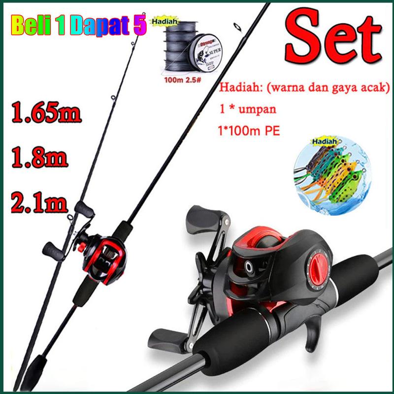 SET JORAN 【# Beli 1 Dapat 5 #】1.65m/1.8m/2.1m/2.4m Pancing Set Lengkap Murah Pancing 1 Set Lengkap Kuat COD Set Alat Pancing Murah Pancing 1 Set Murah Dan Kuat 1.65m 1.8m 2.1m 2 Bagian Pancing 0