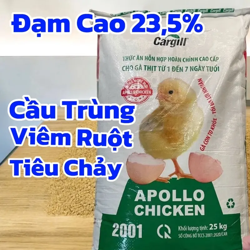[2kg] Cám Mảnh Gà Con Cargill 2001 - Siêu Đạm - Sẵn Cầu Trùng, Viêm Ruột, Tiêu Chảy- chiết lẻ 2kg