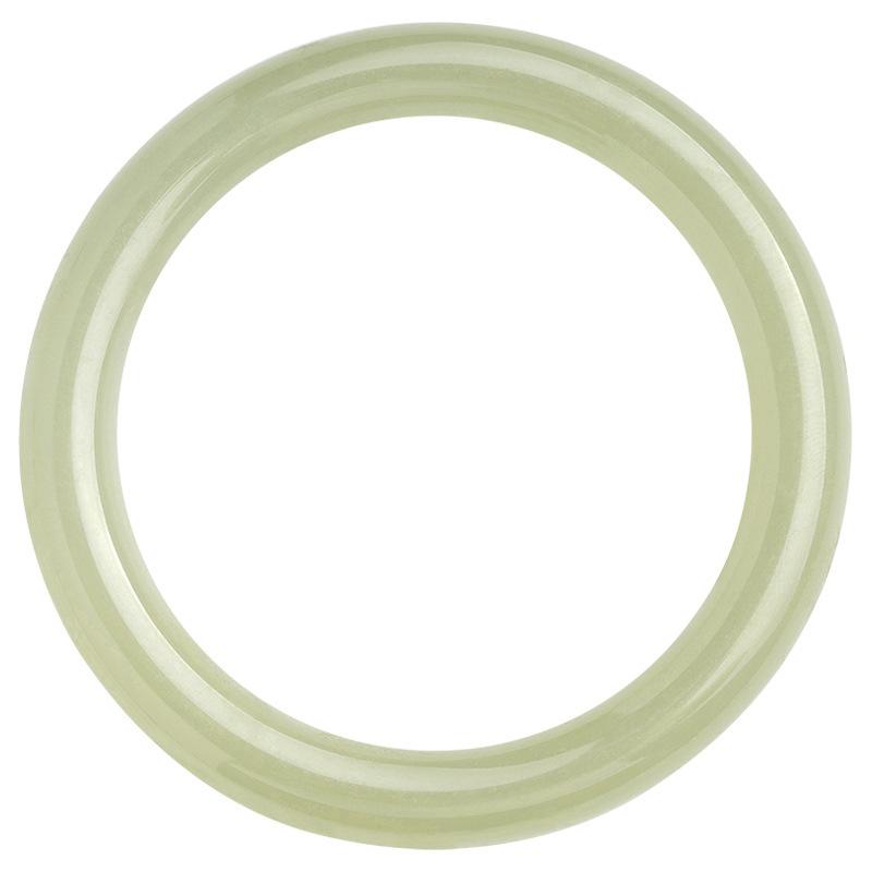 Product Introduction of Blue and white jade bracelet female round strip girl ice authentic Afghan jade bracelet young ice through light green 5