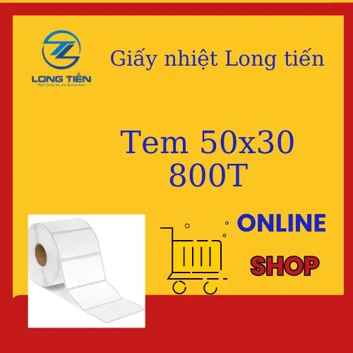 Compo 20 cuộn Tem Trà Sữa 50x30 Giấy In Nhiệt Trực Tiếp Có Sẵn Keo Dán 1