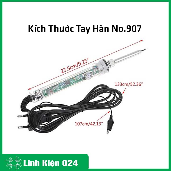 Combo tay hàn No. 907 điều chỉnh nhiệt độ 220V 60W và 5 món phụ kiện ( Mũi Hàn Dao, Kệ Hàn, Bọt Biển, Thiếc OK, Nhựa Thông) 6