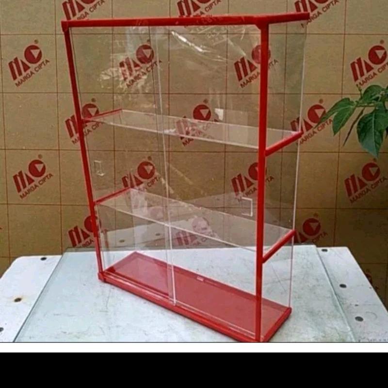 Etalase Pajangan Warung Kotak Penyimpanan Full Akrilik 25x10x30 dengan 3 Susun 2