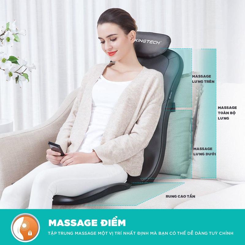 Đệm, Ghế Massage KINGTECH KC-500S - Mát Xa Lưng 3D Chuyên Sâu, Kết Hợp Tính Năng Nhiệt Hồng Ngoại - Chính Hãng 2