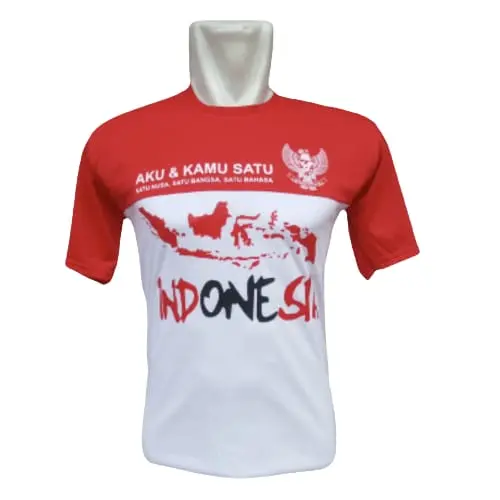 Kaos Merah Putih 17 Agustus Kemerdekaan Pria Dan Wanita Semi Katun Ukuran M L XL XXL Distro Motif Nyaman Sablon Keren