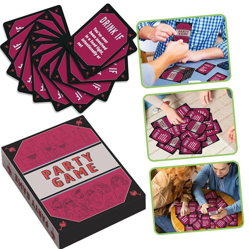 Party Game Card, 1 Box Drinking Props Game Card, Multi-person Party Team Building Toys, Perfect Game Night for Family and Friend 3