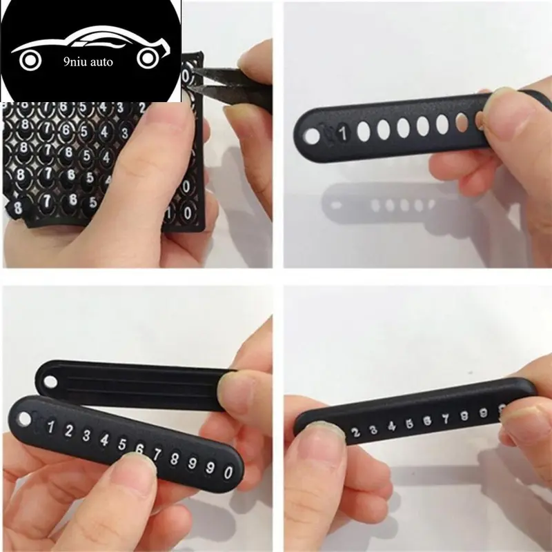 Móc Chìa Khóa Biển Số Điện Thoại, Chống Thất Lạc, Mặt Dây Chuyền Móc Chìa Khóa, Móc Chìa Khóa Ô Tô, Màu Đen, Giảm Giá Cực Sốc, [ĐANG CÓ HÀNG], [9niu] 3