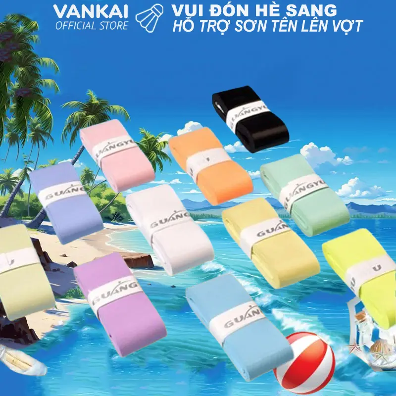 Băng quấn cán vợt cầu lông & tennis Guangyu – PU độ bền cao, mềm mại và bám tay chiều dài 1m