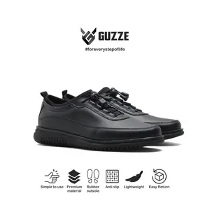 Sepatu Formal Kerja Pesta Hitam Terbaru Guzze Petra Pantofel Casual Pria Shoes Fantofel