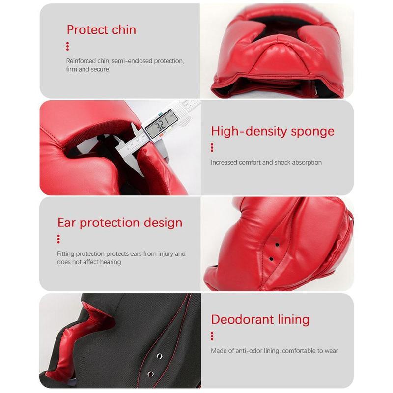 Product Introduction of Boxing Helmet Kids Adults Muay Thai Training Sparring Gym N1F5 Taekwondo Boxing Headgear Head M2J7 31