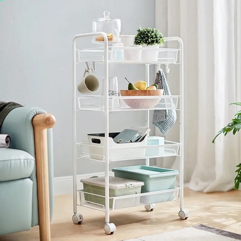 Xe đẩy/Xe để đồ 3 tầng khay lưới thế hệ mới, kệ đa năng có bánh xe - di chuyển dễ dàng - chịu lực tốt. 4