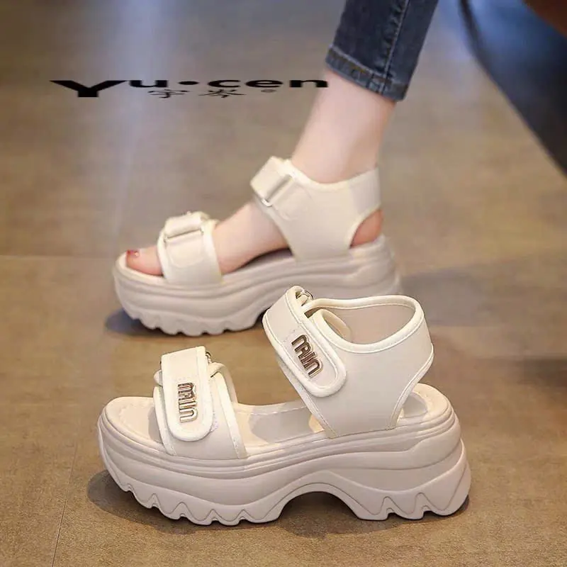 Sandal nữ đế cao 7cm quai chất liệu da mềm đẹp, Hottrend Mimi. 0