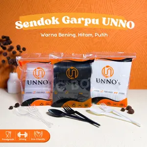 [100 Pcs] Sendok Makan Putih Uno Food Grade Higenies Kuat Tidak Mudah Patah