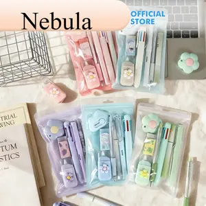 Alat Tulis Set 7 IN 1 Lengkap H1042 ATK Pulpen Pensil Penghapus Dengan Cutter Lucu