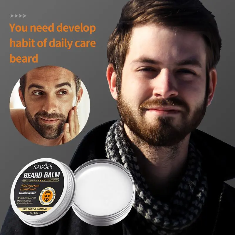 20g Beard Care Cream, 3 Counts/set Nourishing Beard Balm for Daily Use, Hair Care Product for Men Gift 2