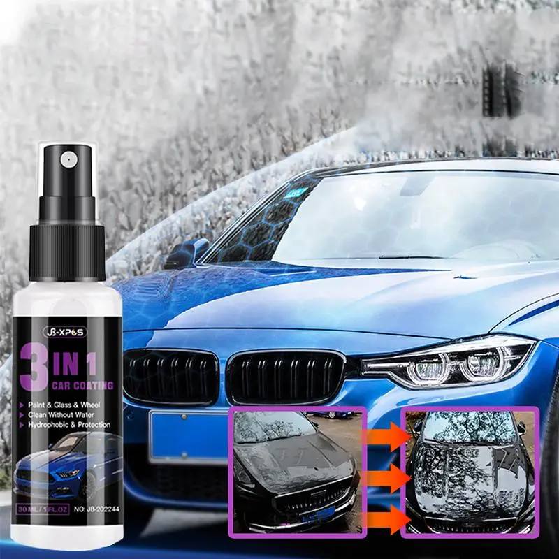 Multifunctional 3 In 1 Ceramic Coating for Car, 1 Count Ceramic Car Paint Spray, Rapid Ceramic Spray Coating Agent, Professional Car Paint Care Supplies