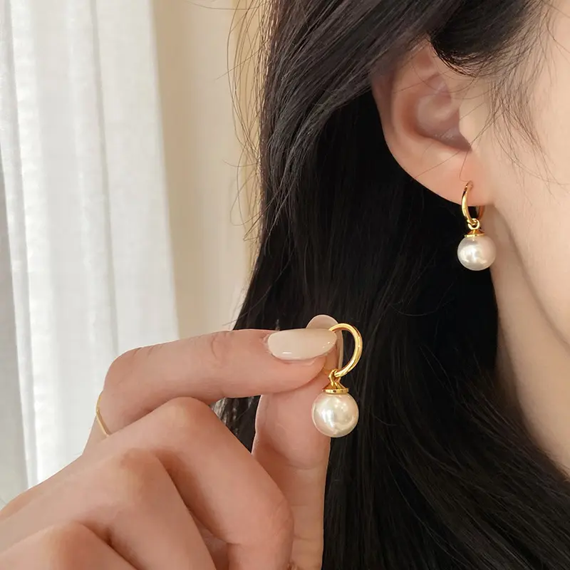 Khóa Tai Thép Titan Thiết Kế Thanh Lịch, Dành Cho Nữ, Đơn Giản Và Tinh Tế, Phụ Kiện Thời Trang