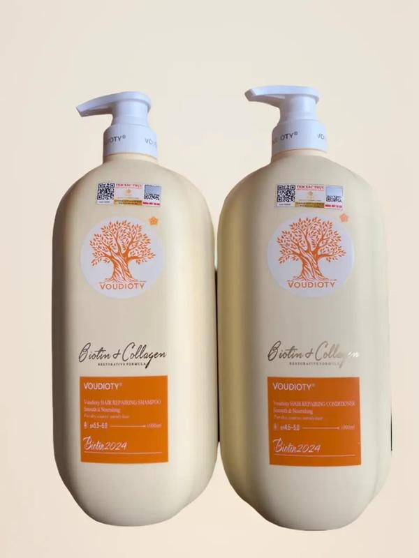 DẦU GỘI XẢ BIOTIN COLLAGEN REPAIR (2024) MÀU VÀNG PHỤC HỒI LÀM MỀM MƯỢT TÓC 1000ML0ML Trà Chăm Sóc Tóc