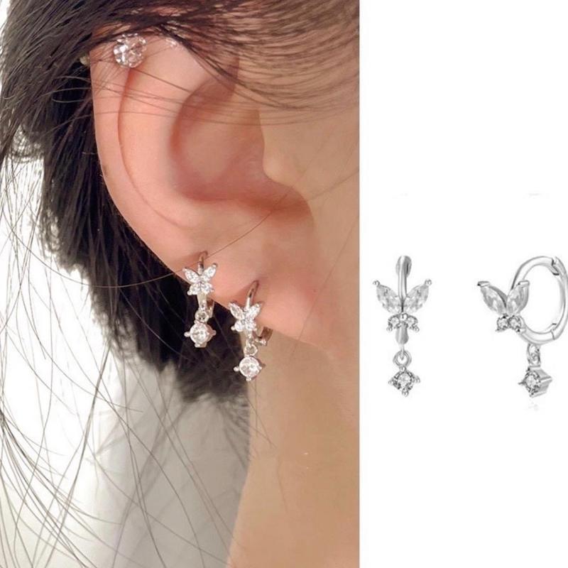 Khuyên tai bạc ta LoPa dáng cánh tiên tròn dáng giọt nước nhẹ nhàng