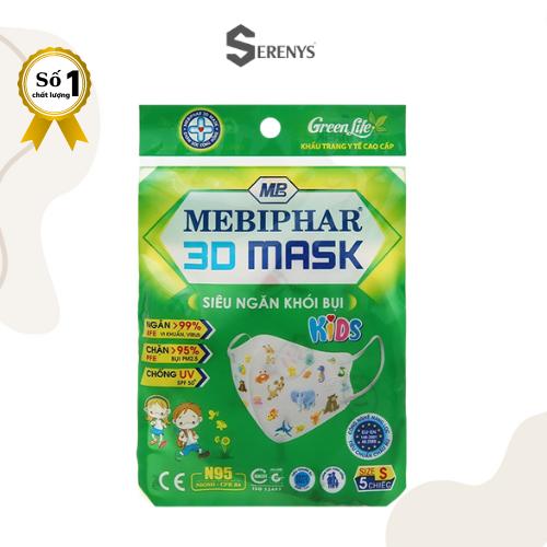 Khẩu trang y tế cao cấp 3D mask Mebiphar size S cho trẻ em - Kháng khuẩn, bụi mịn 4