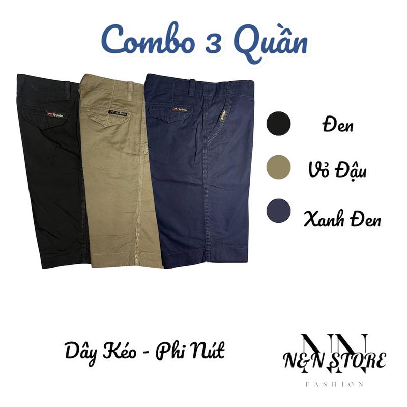 [COMBO 3] - [006] - Quần Short Kaki Nam DÂY KÉO CAO CẤP N&N Store I Form Rộng Quần Lửng 7