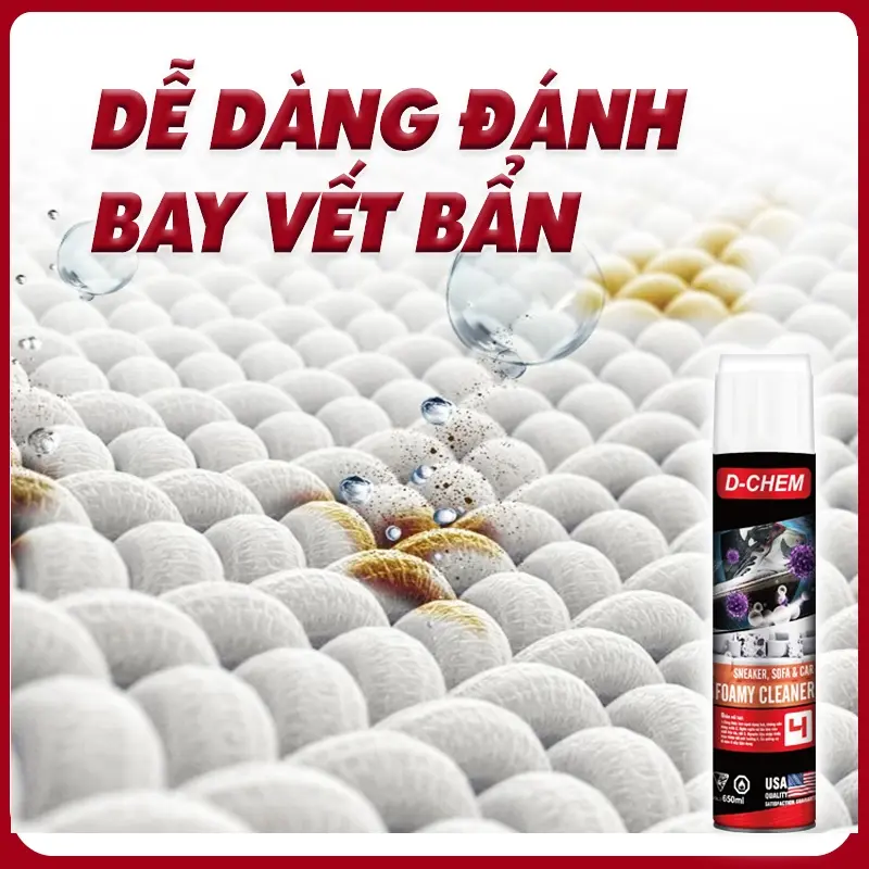 Combo 02 Bình Xịt Vệ Sinh Giày Sneaker D-Chem Chai Lớn 650ml Dạng Bọt Tẩy Sạch Vết Bẩn GIày Dép Phụ tùng dụng cụ gia đình Phụ tùng đa chức năng Phụ tùng xe máy đầy đủ 5
