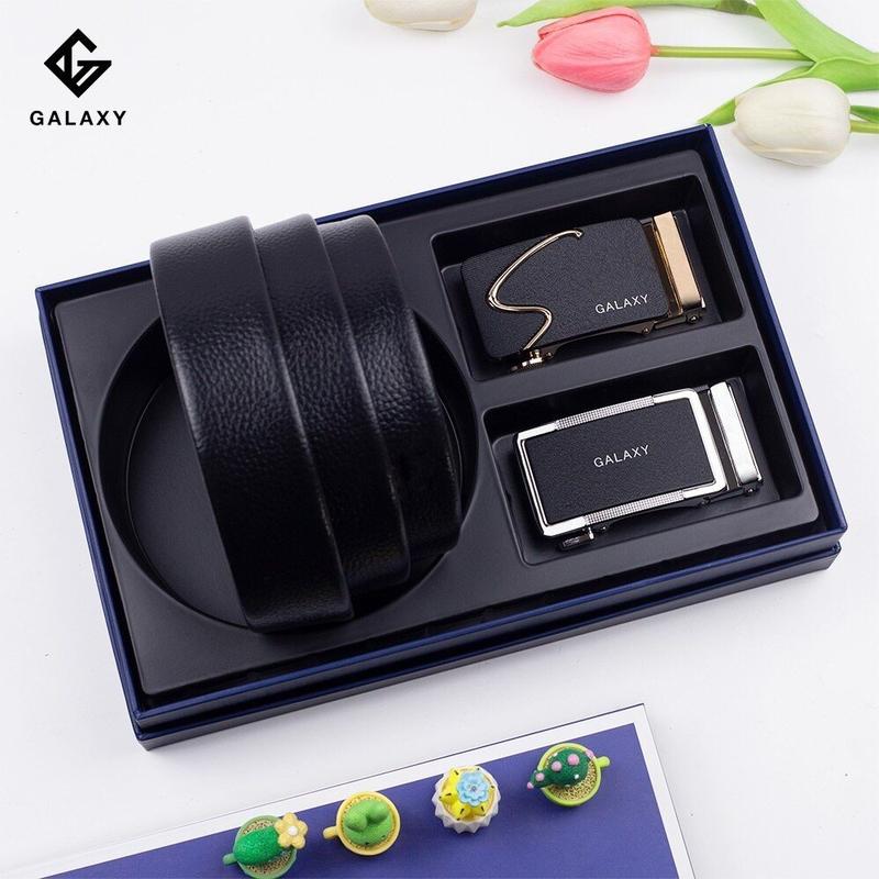 Set Thắt Lưng Nam 2 Mặt GALAXY Dây Lưng Nam Kiểu Hàn Quốc Dây Nịt Quà Tặng Cao Cấp Full Box Túi Xách Sang Trọng Titan