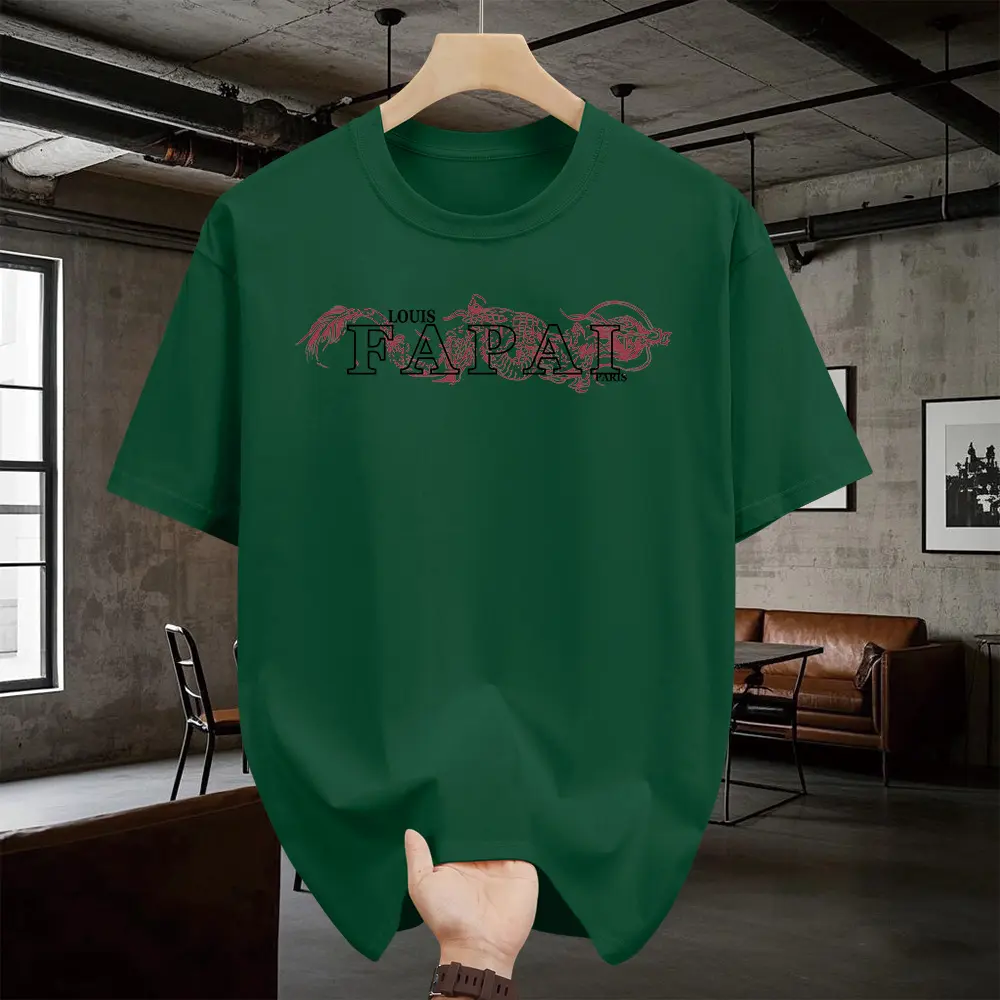 Áo Thun Nam Cotton Nguyên Chất, Thời Trang, Đơn Giản, In Chữ Và Slogan, Dáng Rộng Vừa Vặn, Thường Ngày Và Dễ Phối Đồ, Ngắn Tay