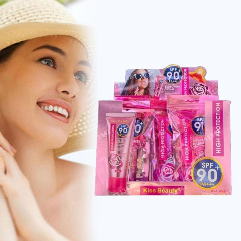 Product Introduction of Kiss Beauty Skin Care Facial Sunscreen Cream SPF 90+ Sunblock Lotion 60ml 20