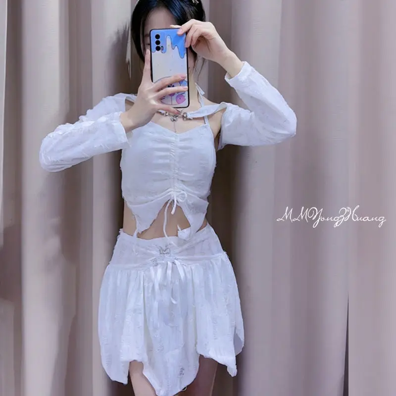 Đồ Bơi, Bộ Ba Mảnh Bikini Xẻ Tà, Dành Cho Nữ, Phong Cách Đường Phố Cao Cấp, Bó Sát, Đồ Tắm Spa, Giúp Giấu Bụng, Hàng Mới Về 5