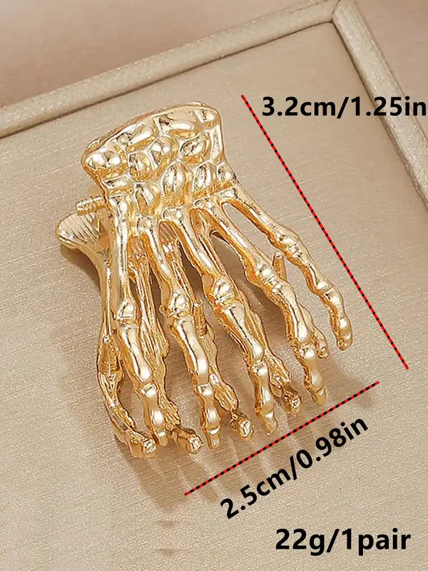 Fashionable Skeleton Hand Design Hair Claw Clip (1 Pair), Gifts for Her, Casual and Versatile Hair Accessories for Women & Girls, Trendy Accessories for Party and Daily Life Halloween 7