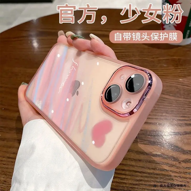 เคสโทรศัพท์ Apple ทนต่อการตกแบบใส ดีไซน์อินเทรนด์และไม่ซ้ำใคร เข้ากันได้กับ iPhone 12/13pro, 14 และเลนส์แบบใหม่ วัสดุอ่อนนุ่ม