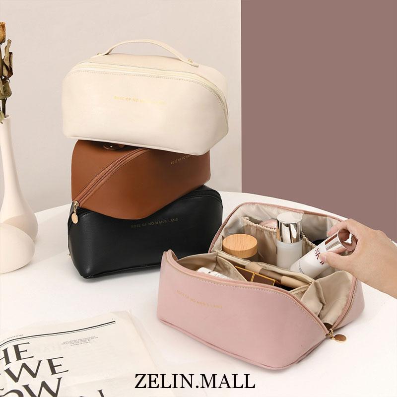 Tas Kosmetik Perjalanan Besar untuk Wanita Pu Kulit Organizer Kosmetik Kantung Penyimpanan Tas Rias Berkapasitas Tinggi Untuk Kotak Rias Wanita 0