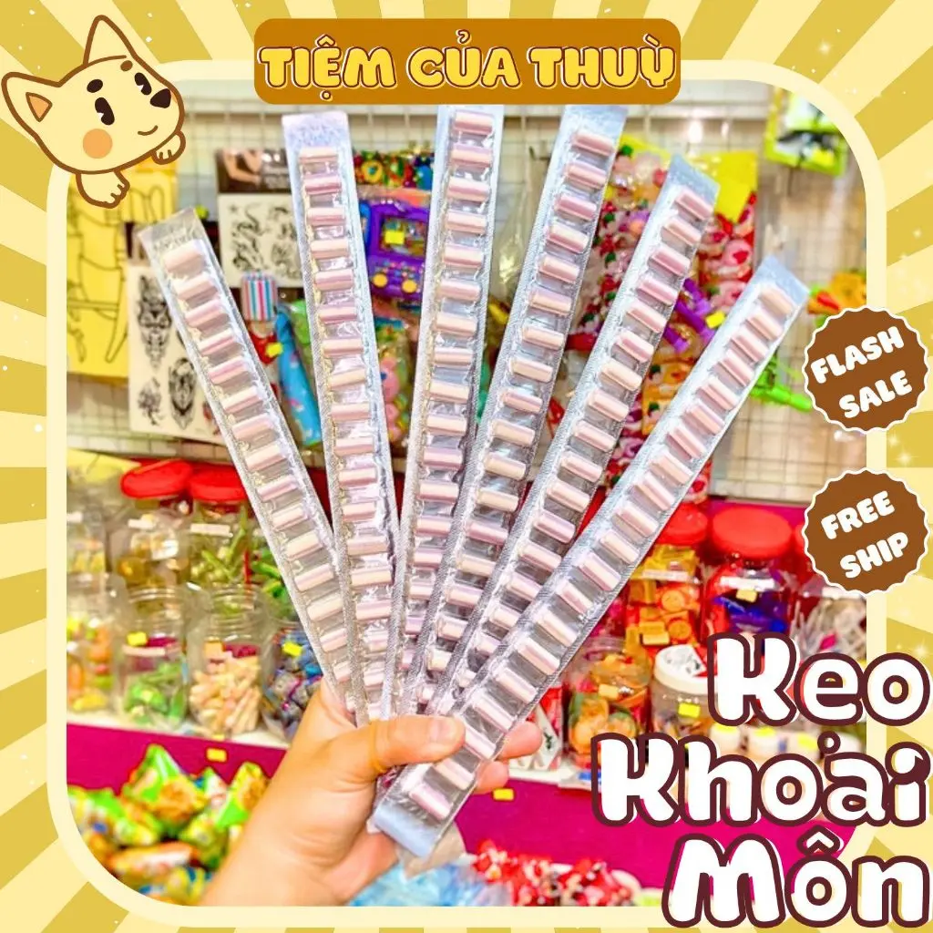 5 Vỉ Kẹo Khoai Môn Thơm Ngon, Kẹo Dẻo Sữa Khoai Môn HongKong, Kẹo Dẻo, Kẹo Ngọt, đồ ăn vặt tuổi thơ