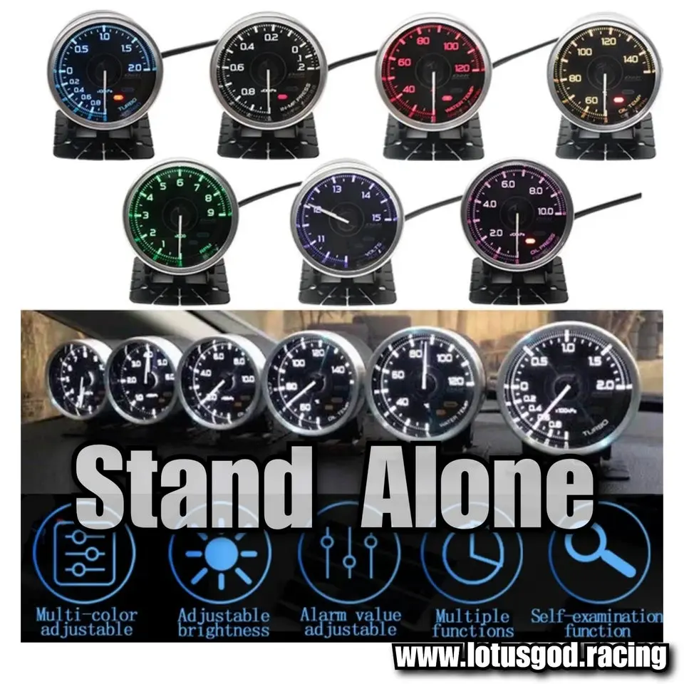 Defi Advance A1 Stand Alone 60mm Water Temp Voltage Vacuum Oil Temp Oil Pressure RPM Turbine Turbo Boost Fuel Pressure Exhaust Temperature Air Fuel Ratio Meter Gauge