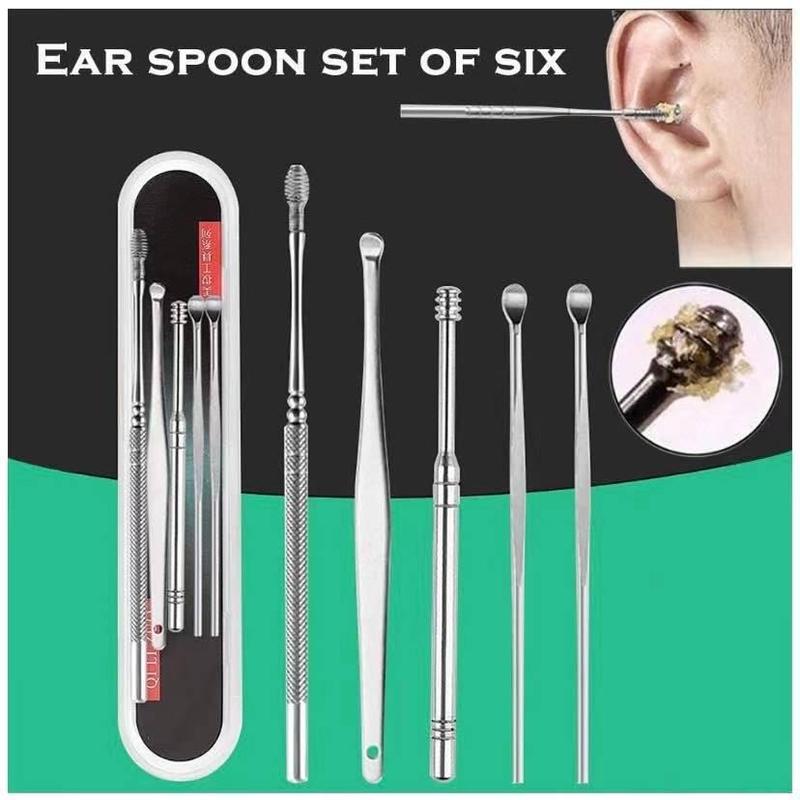 Ear Pick Spring 5Pcs-Set-Silver-Stainless-Steel-Ear-Spring-Screw-Dig-Ear-Clean-Ear-Pick ...