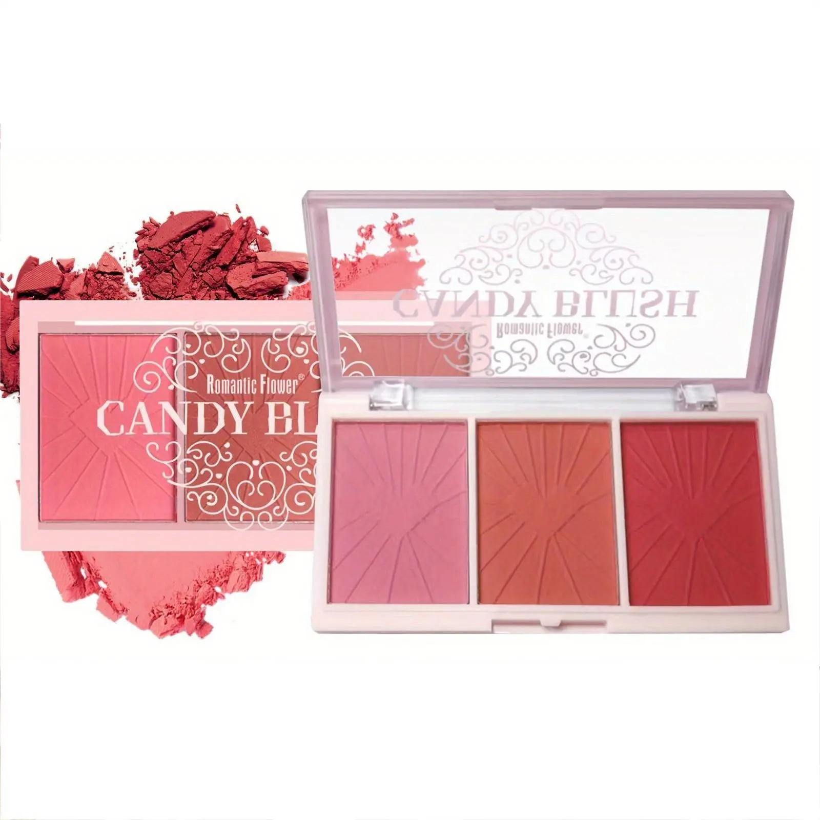 3 Colors Waterproof Matte & Shimmer Blush Palette, Portable Long Lasting Blush Powder for Daily Makeup, Lightweight Soft Color Blush Suitable for Women Gift
