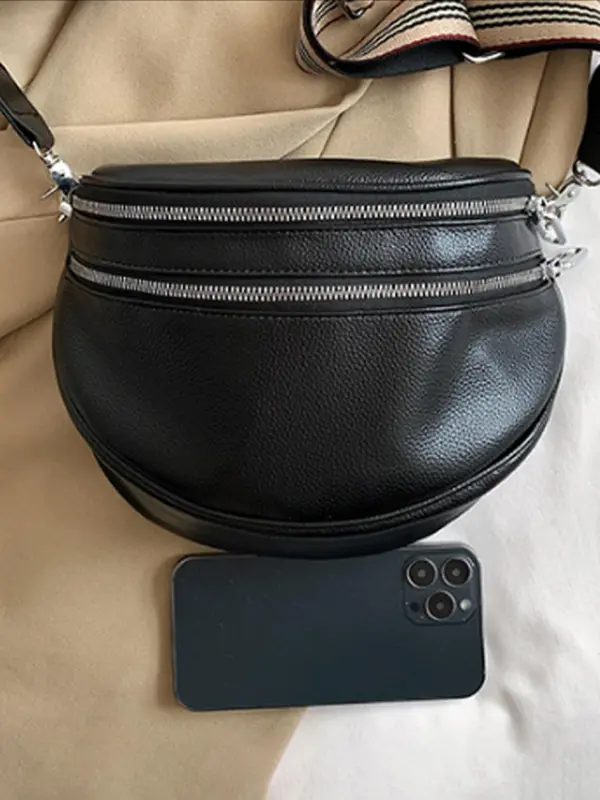 Women's Solid Color Fanny Pack, Fashionable Pu Leather Sling Bag for Daily Used, Casual Trendy Versatile High-quality Daily Commuting Bag 5