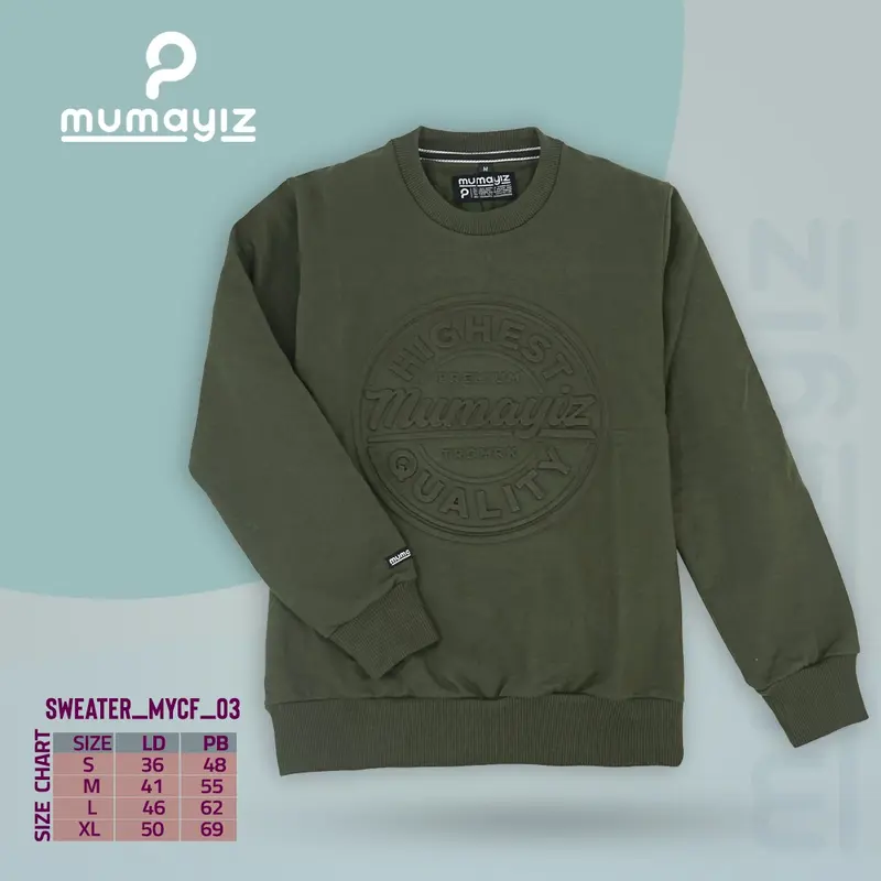 MUMAYIZ | Sweater CREEWNECK  EMBOSS anak dan Anak Remaja usia 4-15 tahun sweater  anak 4