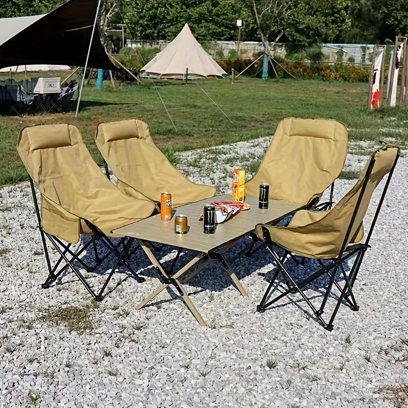 1pc Premium Outdoor Folding Chair - High Back Moon Lounger with Recliner Function - Perfect for Camping, Fishing & Outdoor Relaxation - Portable, Durable & Compact Fishing Stool 2