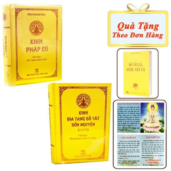 Sách - Combo Kinh Pháp Cú + Kinh Địa Tạng Bồ Tát Bổn Nguyện Bìa Cứng Bỏ Túi - Tặng Kèm Quyển Bỏ Tất Cả Là Được Tất Cả + Tờ Chú Đại Bi - Sáng Tạo Trẻ