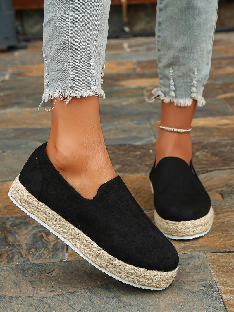 Product Introduction of Women's Simple Comfortable Slip on Flatform Shoes, Casual Round Toe Shoes for Summer, Lightweight Breathable Shoes for Daily Wear 9