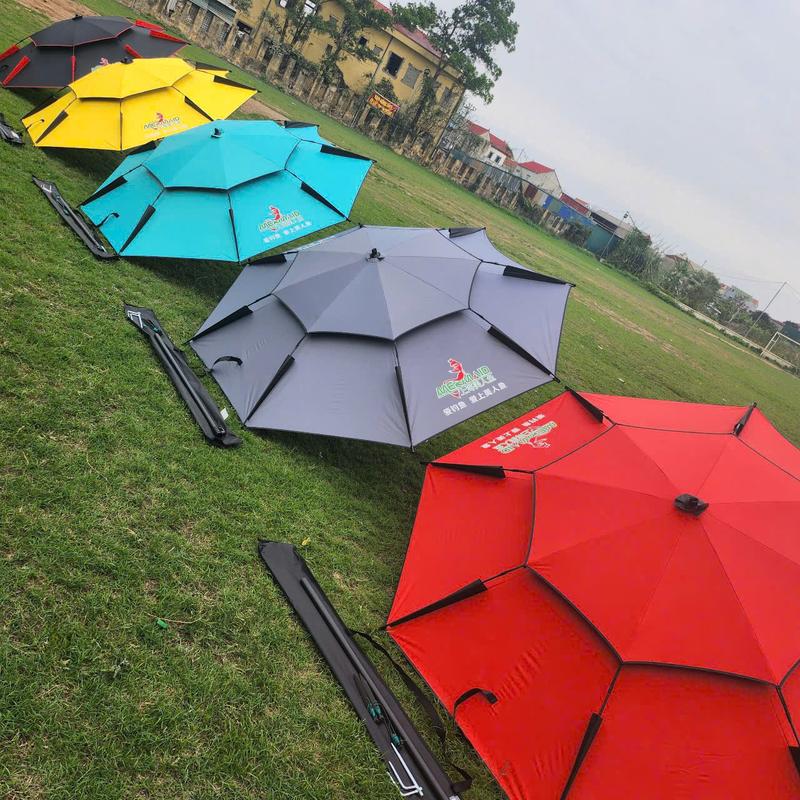 Ô dù câu cá 2 tầng Mỹ Nhân Ngư che nắng mưa cao cấp 2m2 và 2m4