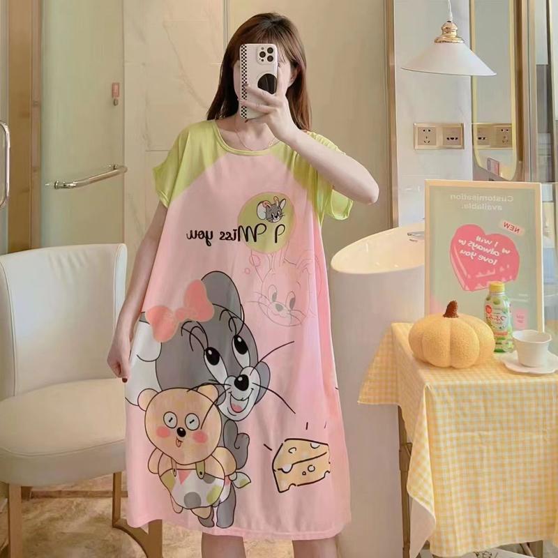 Product Introduction of Váy Ngủ Mùa Hè Dài Trung Bình Cho Nữ, Đồ Ngủ Ngắn Tay Cho Người Nổi Tiếng Trên Internet, Đồ Mặc Nhà Dáng Rộng Trực Tiếp, Cho Bà Bầu, Có Thể Mặc Ngoài Trời 12